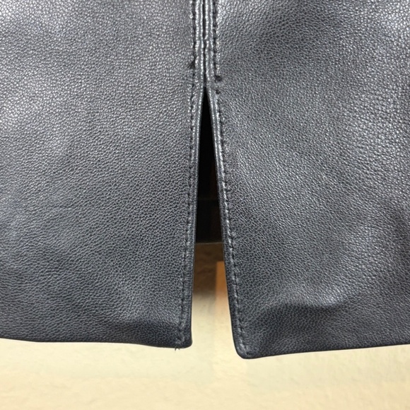 White House Black Market Black Genuine Leather Mini Pencil Skirt w/ Stud Accents - Picture 9 of 13